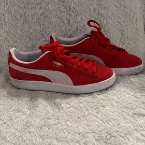 Puma Womens Red and White Sneakers